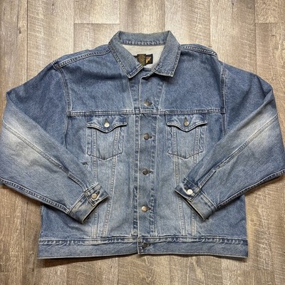 Vintage Harley Davidson Milwaukee Denim Jacket Size XL Blue Embroidered