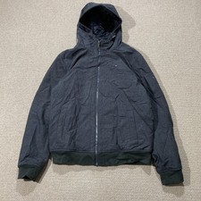 Tommy Hilfiger Bomber Jacket Mens Medium Dark Grey Quilted Puffer Liner