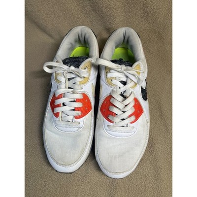 Nike Air Max 90 Scrap White Bright Crimson Sneakers DD0383-100 Mens