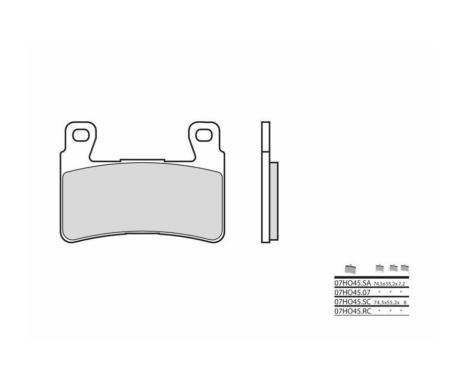Plaquettes de frein Brembo route en métal fritté pour un mordant stable