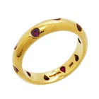 AUTH TIFFANY & CO. DOTS RING 50 AU750 18K YELLOW GOLD RUBY WOMEN'S JEWELRY F/S