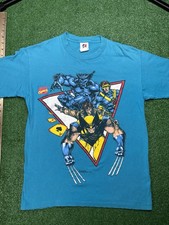 Vintage Wolverine T Shirt Marvel 1993 blue Size m Color Single Stitch USA Made