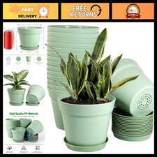 16 Pack 6 Plastic Indoor Planters with Draina...