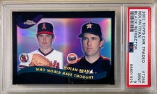 NOLAN RYAN 2002 Topps CHROME Traded Black REFRACTOR /100 #266 PSA 9 Pop 1