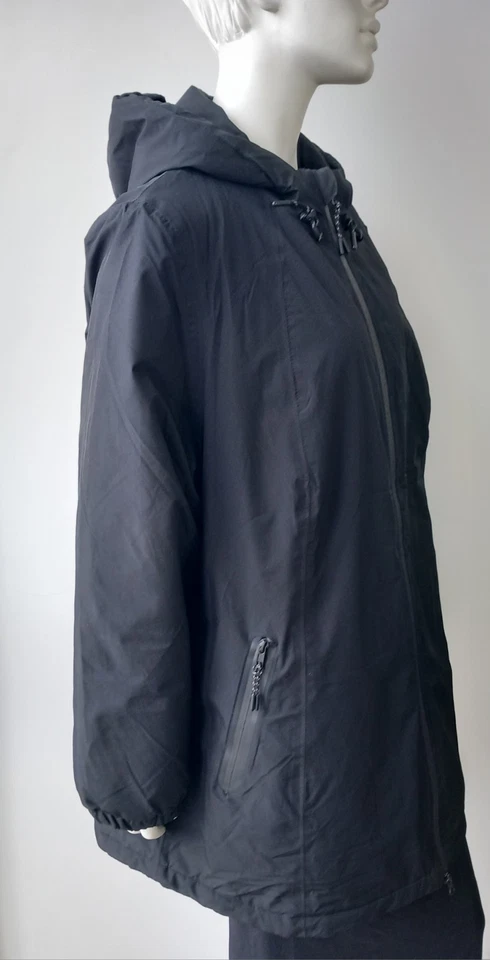 Chaqueta cortavientos ULLA POPKEN impermeable exterior negra capucha 50 52 - Imagen 4 de 4
