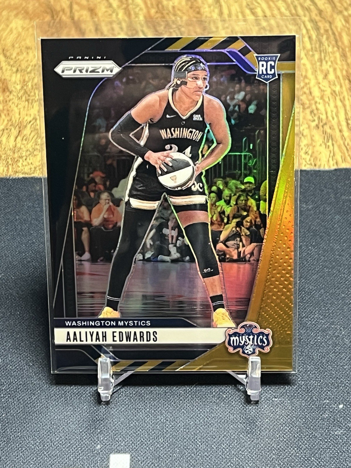 2024 Panini Prizm WNBA Black Gold Prizm SSP #/5 Aaliyah Edwards #70 Rookie RC