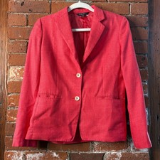 Brooks Brothers Stellita Fit Loro Piana Summertime Blazer in Ruby Pink Sz 4