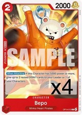 4X One Piece Card Game Bepo OP14-012 Common NM Presale