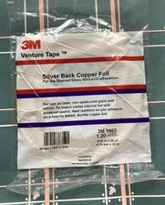 1 Roll Venture SILVER Back Copper Tape 3/16 Stained Glass Foil, Buy more & Save