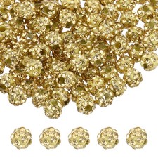 100 Pcs 4mm Light Yellow Rhinestone Polymer Fancy Beads for DIY Jewelry Making