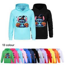 Gils Boys Hoodies Stitch Casual Halloween Sweatshirt Pullover Jumper Tops Hoody