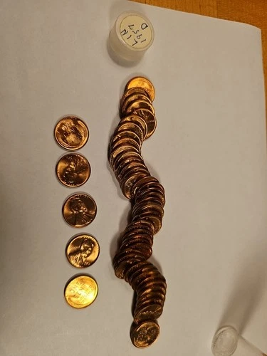 1957-D GEM BU UNCIRCULATED LINCOLN WHEAT CENT PENNY ROLL RARE YEAR/MINT!