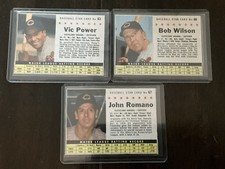 1961 Post cereal baseball cards Cleveland Indians Three card Lot 63,66,67