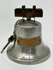 Vintage Liberty Bell Coin Bank &ldquo;Midwest Savings & Loan&rdquo; Lincoln Nebraska W/Key