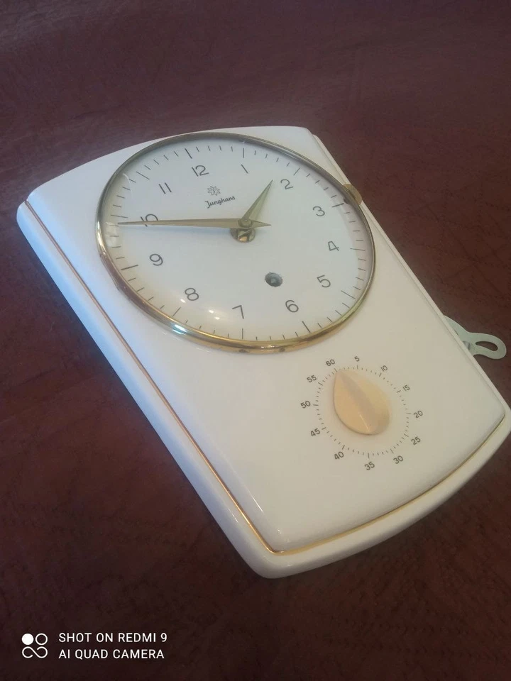 Junghans Wall Clock, Kitchen Clock, Egg Timer, Clock, Original Vintage Design, 1 - Image 2 of 4