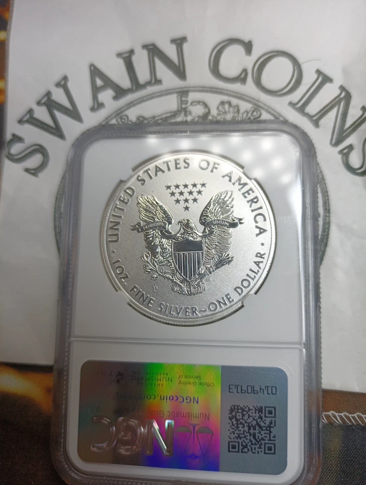 Серебряный американский орел 2011-P реверс пруф NGC PF69 ES118 - Изображение 3 из 3