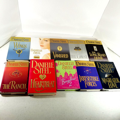 Lot of 10 Danielle Steel Books Romance The Ghost, Wings, Vanished Hardcovers