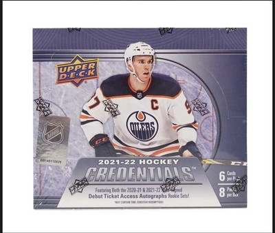 2021-22 Upper Deck Credentials Hockey Factory Sealed Hobby Box - CASE FRESH