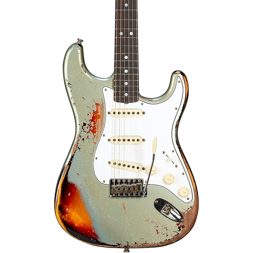 Fender CS 65 Stratocaster Super Heavy Relic Guitar Firemist Silver over Sunburst 969290₽