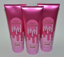Lot Of 3 Victoria's Secret Pink Coconut Body Lotion 8 Oz. Cream Iced Vanilla