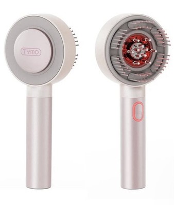 TYMO TriThera  Waterproof Rechargeable Handheld Head Scalp Massager Pink Gray