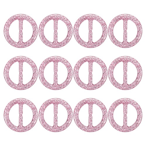 1.2" Scarf Ring Clip, 12Pcs Resin Round T-Shirt Clip Bling Clasp, Pink - Picture 1 of 6