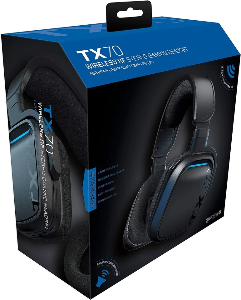 Gioteck TX70 Bluetooth Gaming Headset, 3.5 mm Jack Cable, A (Sony Playstation 4) - Image 3 of 4