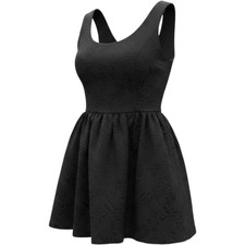 Princess Vera Wang Black Floral Fit and Flare Dress Size 5 Mini Y2K Homecomimg