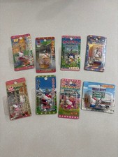 VTG Hello Kitty Strap Set of 8, Rare Local Souvenirs, Sanrio, Plastic,