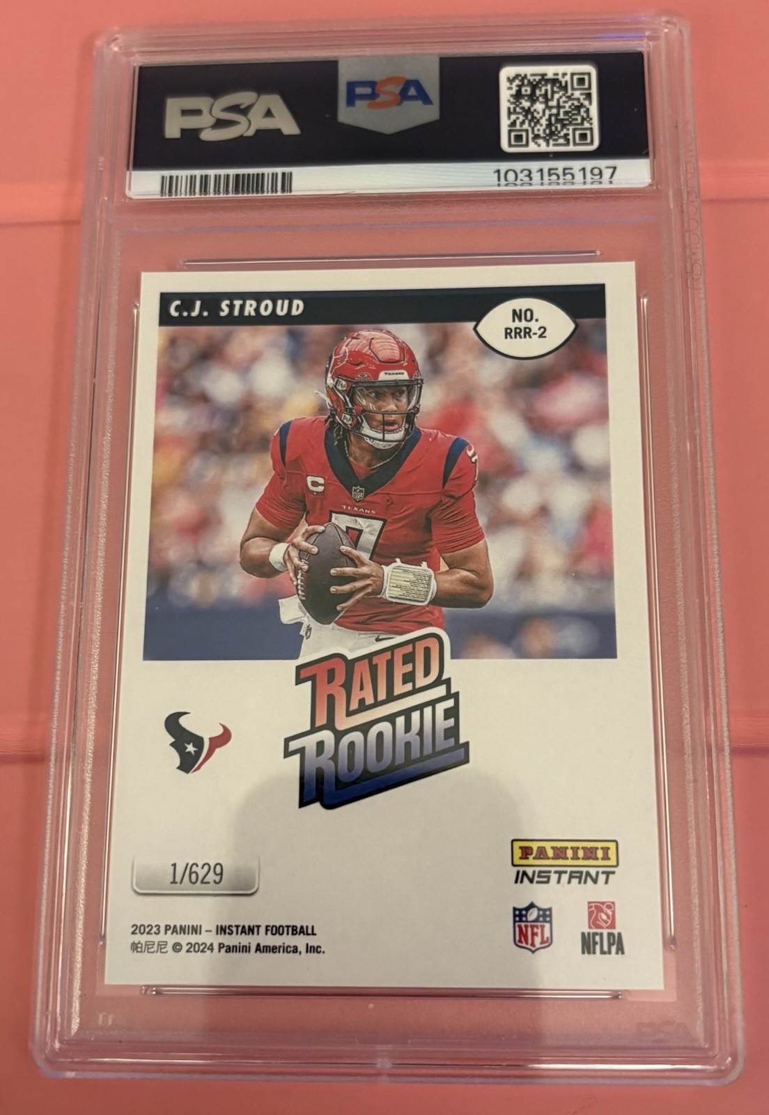 2023 PANINI Instant #RRR2 C.J. Stroud Rated Rookie Retro 1/629 PSA 7 TEXANS view 2