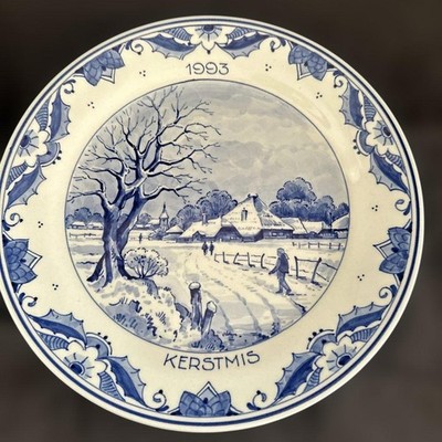 Royal Delft 1993 Christmas Plate Delftware Decorative Collectible Holland