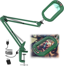 10X Rectangle Magnifying Glass with Light, 5 Color Modes Stepless Dimmable Magni