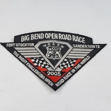 2005 Big Bend Open Road Race BBORR Ft. Stockton Sanderson Texas Patch  3" x 4.5"