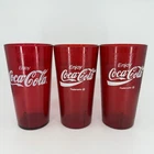 Coca-Cola 32 Oz Set Of 3 Red Cups Plastic Restaurant Vtg. Testicle Festival NE