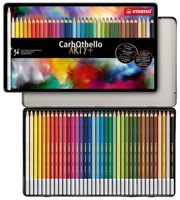 STABILO Chalk-Pastel Artist Colored Pencil CarbOthello ARTY, Tin Set of 36, W...