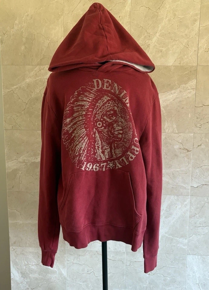 Sudadera con Capucha Ralph Lauren Denim & Supply - Para Hombre Grande Roja RL‐1967 Indian Chief Gráfico Foto 4 de 4