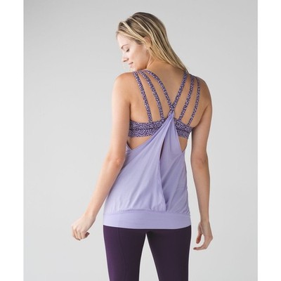 lululemon Womens Tank Sz 6 Nouveau Limits Lilac Miss Mosaic Deep Zinfandel