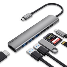 7in1 USB C Hub 4K HDMI 100W PD SD TF Reader 5Gbps for Laptop Docking