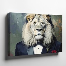 Canvas Wall Art a Majestic Lion with a Powerful Presence Is Portrayed in a