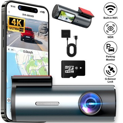 Hidden Car Driving Camera Dashcam 4K Front View FOV 140° Night Vision Dash Cam