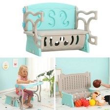 4In1 Children Kids Convertible Bench Activity Study Table Chair Toy Storage Box