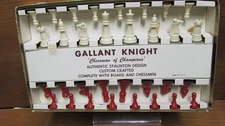 Vintage Gallant Knight Red & Ivory Chess set weighted missing 1 ivory pawn