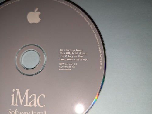 Vintage 2001 iMac Software Install Disc SSW VERSION 9.1 CD version 1.2 - Picture 4 of 4