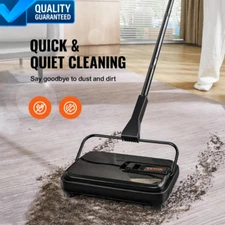 Manual Carpet Sweeper 180° Rotating, No Electricity, Quick Clean Rugs Hardwood