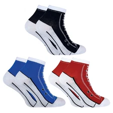 2 Pairs Mens & Womens Sneaker Style Socks that look like Shoes / Converse