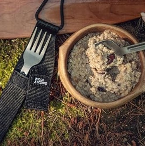 WOLF GRIZZLY Titanium Cutlery, Lightweight Fork and Spoon, Cutlery Set with Case - Picture 7 of 10
