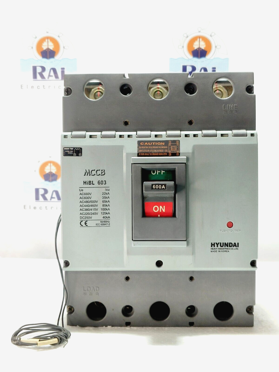 HYUNDAI HiBL 603, 600A, Circuit Breaker MCCB, 65 kA at 480/500VAC