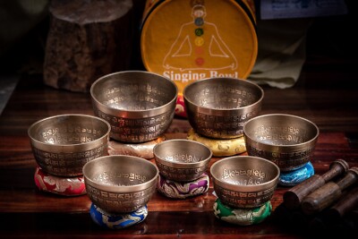 Tibetan Singing Bowl Set of 7  -Chakra Himalayan Meditation Singing Bowl Set