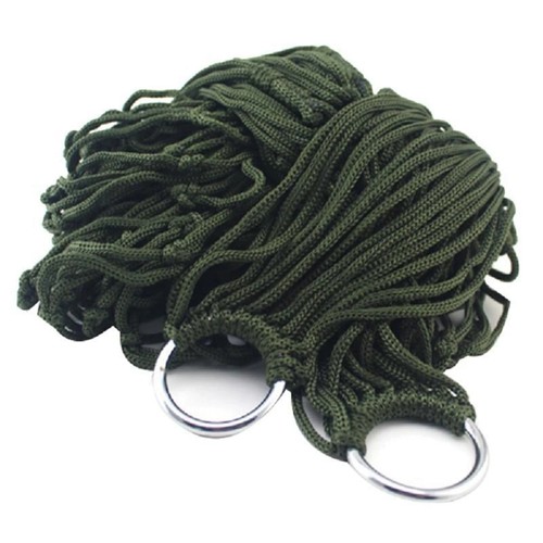 Nylon Rope Meshy Hammock for Outdoor Sleeping Net Bed with Rope Portable Camping - Picture 11 of 24