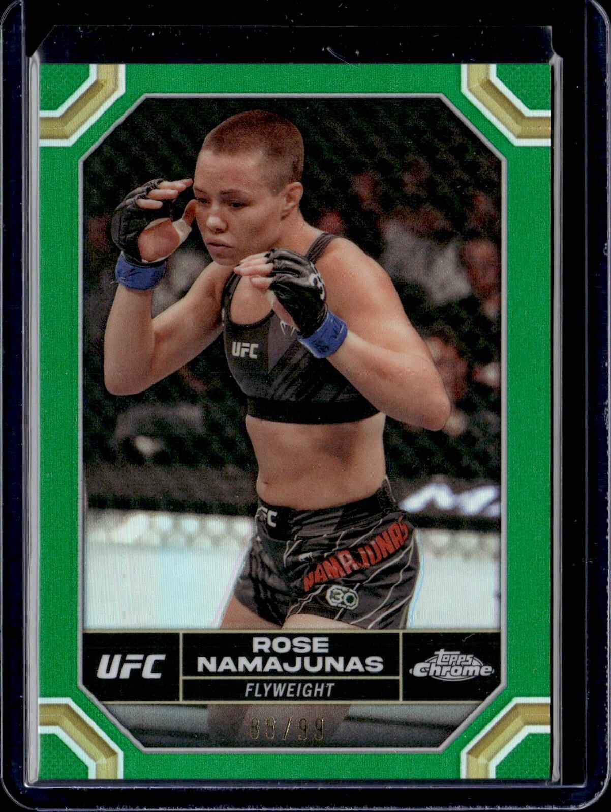 2024 Topps Chrome UFC #169 Rose Namajunas Green Refractor /99